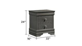 Sunvega Blaze Modern White Wood Nightstand with Two Drawers and Textured Finish