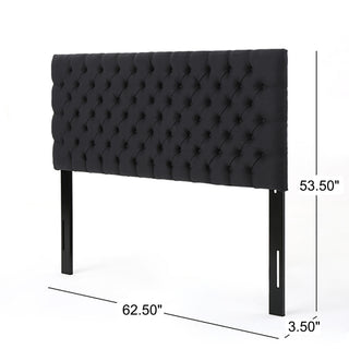 Sunvega Modern Button Tufted Upholstered Queen Size Bed Headboard with Adjustable Legs