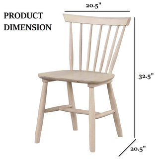 Sunvega Mid-Century Modern Dining Chairs with Spindle Back and Shaker Legs