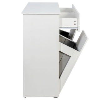 Sunvega Laundry Cabinet with 2 Removable Liner Bags for Easy Sorting and Storage