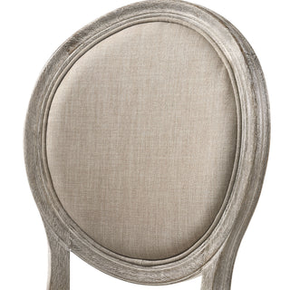 Sunvega Faustine Tan Fabric and Salvaged Light Oak Finish Side Chair Set of 2