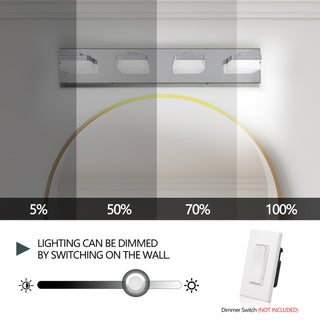 Sunvega Exclusive Original Design 4 Lights Bathroom Vanity Fixture in Matt Black