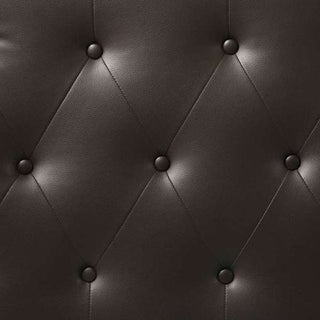 Sunvega Brown Faux Leather Upholstered Full Bed with USB Ports and Censor Lights