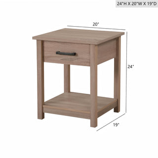 Sunvega Modern Gray Nightstand with Durable Construction for Bedroom