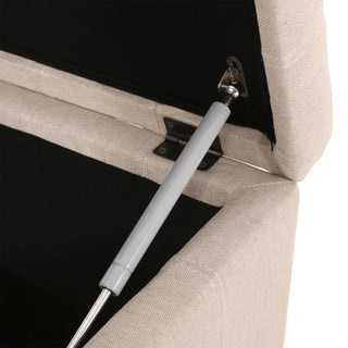 Sunvega Fabric Ottoman with Tufted Waffle Lid and Soft-Closing Hinges for Storage