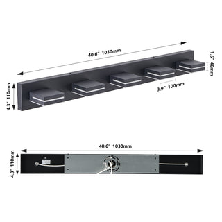 Sunvega Modern Chrome LED Vanity Light with 6 Geometric Lamp Heads for Bathroom Mirror