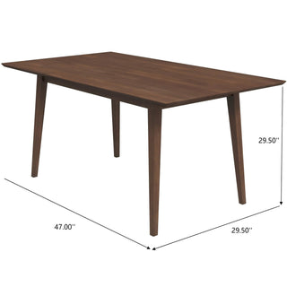 Sunvega Mid-Century Modern Solid Wood Rectangular Dining Table with Beveled Edges