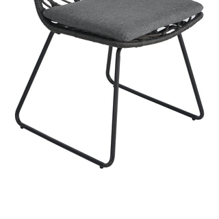 Sunvega Transitional Polyethylene Rattan Dining Chairs with Water-Resistant Cushions
