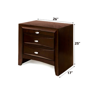 Sunvega Espresso Finish Nightstand with Two Spacious Drawers and Top Tray
