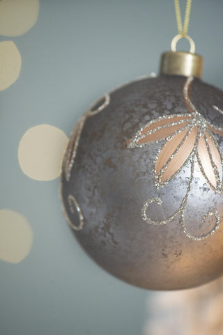 Sunvega Glass Glitter Painted Christmas Ball Ornaments Set of 12 for Holiday Decor