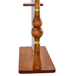 Sunvega Industrial Coat Rack with Solid Wood Shelves and Stainless Steel Frame for Coats Hats Bags Shoes