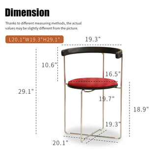 Sunvega Modern Chrome Cantilever Dining Chair with Wood Backrest and Upholstered Seat