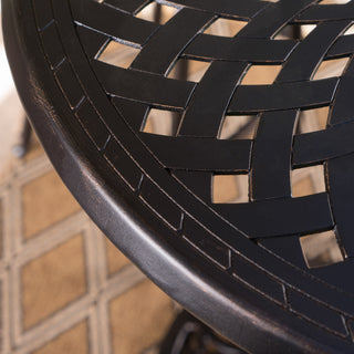 Sunvega Traditional Swivel Aluminum Bar Stool with Diamond Lattice Design