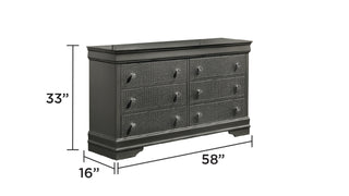 Sunvega Blaze Modern Style White Wood Dresser with Six Spacious Drawers