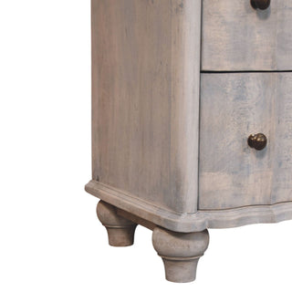 Sunvega Acid Wash Solid Mango Wood Chest with Soft Curved Legs