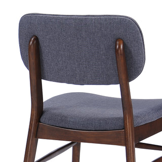 Sunvega Mid-Century Upholstered Dining Chairs with Rubberwood Frame in Walnut and Charcoal