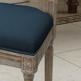 Sunvega Weathered Wood Traditional Dining Chairs with Modern Color Fabric
