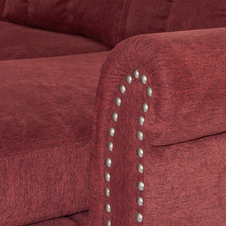 Sunvega Reversible Velvet Sectional Sofa Set with Two Accent Pillows