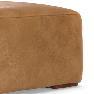 Sunvega Modern Boxy Ottoman in Sienna Kind Leather for Flexible Seating