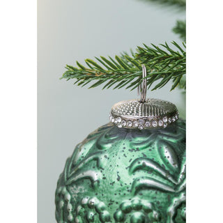 Sunvega Glass Glitter Painted Christmas Ball Ornaments Set of 12 for Holiday Decor
