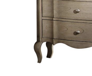Sunvega Antique Tauge Finish Nightstand with Three Spacious Drawers and Wooden Cabriole Legs