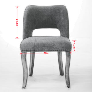 Sunvega Modern Fabric Upholstered Dining Chairs Set of 2 with Hollow-out Design and Curved Backrest