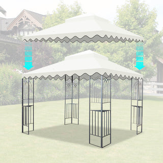 Sunvega 10x10 Ft Outdoor Patio Gazebo Replacement Canopy with Wavy Border