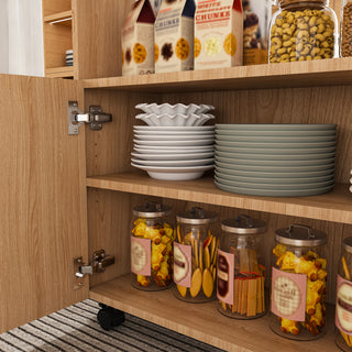 Sunvega Multi-Functional Folding Table with Storage Shelves and Wheels for Small Spaces
