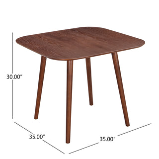 Sunvega Mid-Century Modern Faux Wood Dining Table with Tapered Splayed Legs