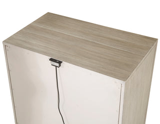 Sunvega Modern Light Gray Nightstand with 3 Drawers and USB Charging Port