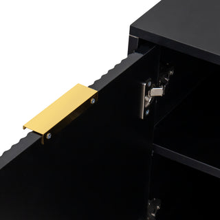 Sunvega Wall Mounted Floating 80 Inch TV Stand with LED Lights and Charging Station