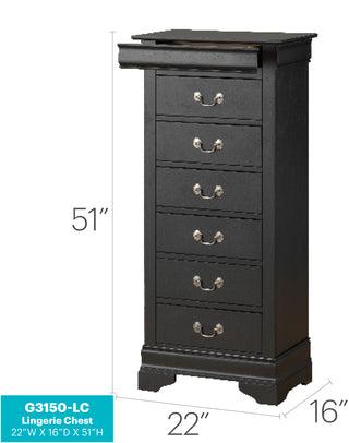 Sunvega Black Lingerie Chest with Multiple Drawers for Organized Storage