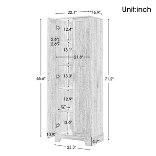 Sunvega Two Door Storage Cabinet with Adjustable Shelf Made of MDF Board for Bathroom
