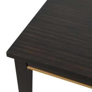 Sunvega Modern Espresso Nightstand with Gold Accent Trim and Felt-lined Drawer