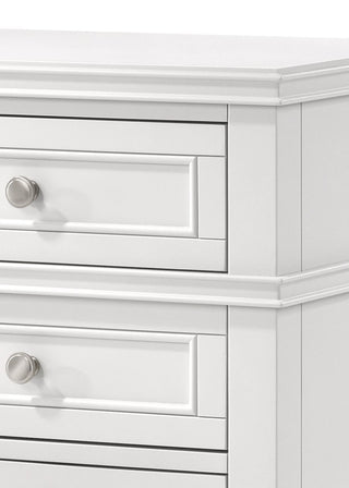Sunvega White 3 Drawer Nightstand with USB Charging Port and Storage
