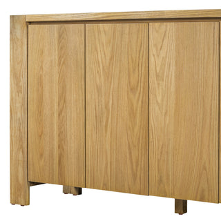 Sunvega Retro Wood Sideboard Buffet Cabinet with Distressed Finish and Adjustable Shelves
