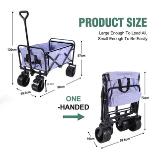 Sunvega 100L Collapsible Folding Beach Wagon Cart with 220Lbs Large Capacity