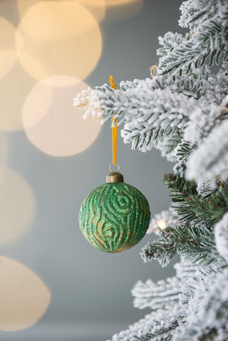 Sunvega Glass Glitter Painted Christmas Ball Ornaments Set of 12 for Holiday Decor
