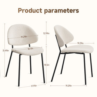 Sunvega Set of 4 Mid-Century Modern Upholstered Dining Chairs with Curved Backrest