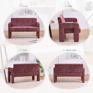 Sunvega Nordic Modern Upholstered Sofa with Dual Armrests for Living Room and Bedroom
