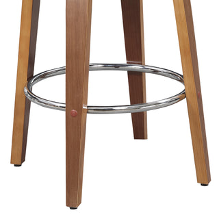 Sunvega Medieval Retro Golden 27-Inch Swivel Barstool with Black Leather Seat