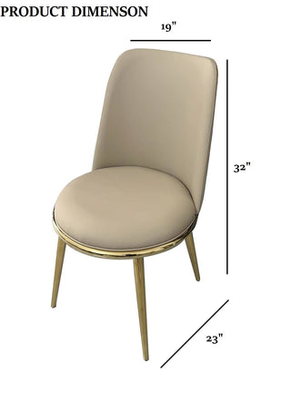 Sunvega Gold and Taupe Finish Contemporary Style 2pc Fully Upholstered Round Side Chair