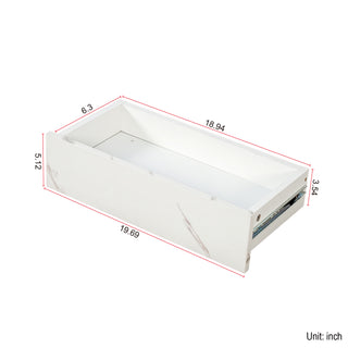 Sunvega Modern Swivel Square Coffee Table with Rotatable Top and Two Drawers