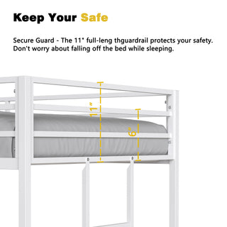 Sunvega Twin over Full Metal Bunk Bed for Kids and Adults with Stable Ladder