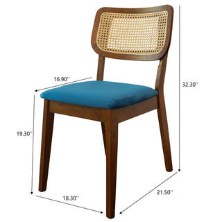 Sunvega Orange Velvet Dining Chair Set of 2 with Armless Design and Solid Wood Frame