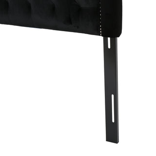 Sunvega Queen Size Upholstered Headboard with Tufted Diamond Stitch and Nailhead Trim