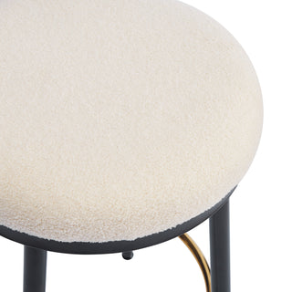 Sunvega Modern Black Iron Frame Counter Stools Set of 2 with Sponge Cushion and Footrest
