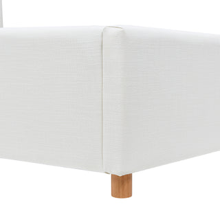 Sunvega King Platform Bed Frame with Cushioned Headboard and Solid Wood Feet