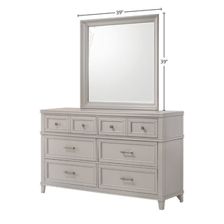 Sunvega Sand Colored Beveled Glass Poster Mirror with Metal Accents