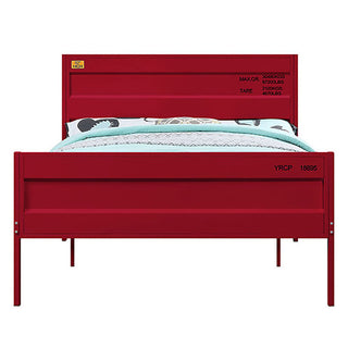 Sunvega Cargo Container Themed Metal Full Platform Bed with Headboard and Footboard